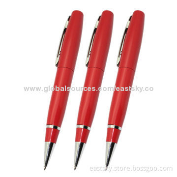 Promotional Pen Shape USB Drive, Warranty Free for 2 Years, Metal Material, Comes in Silver or BlackNew
